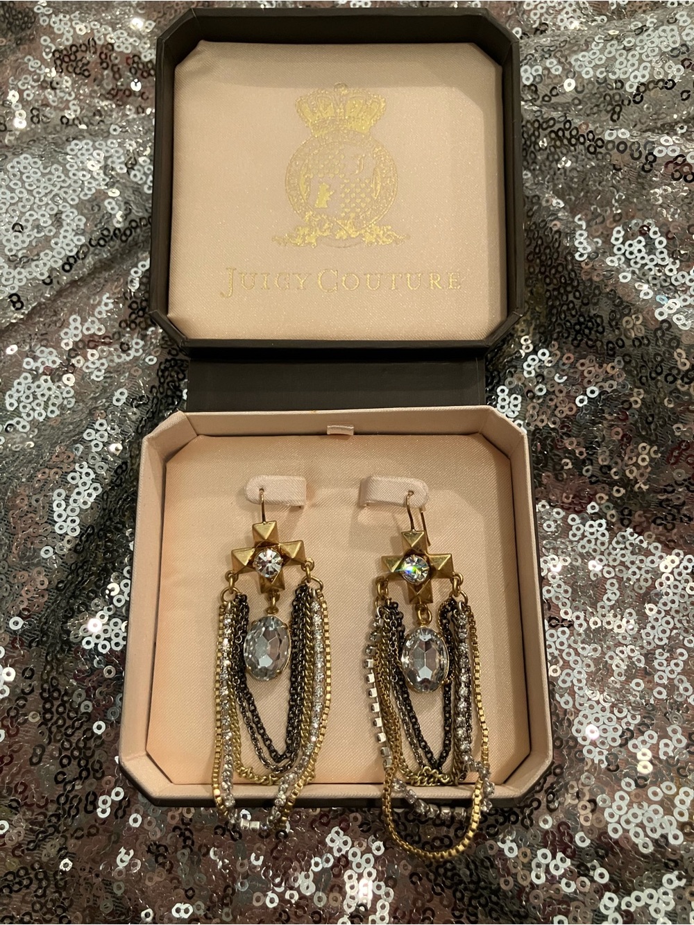 Vintage Juicy Couture Chain Swag Chandelier Earrings